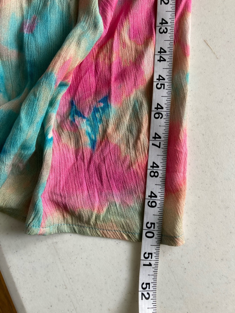 Soft Surroundings Pink, Teal & Cream Beaded Tie-Dye Maxi Verona Dress - Picture 14 of 15